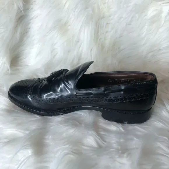 ALLEN EDMONDS BERWICK WINGTIP Tassle SLIP ON LEATHER LOAFER SHOE 10D - Picture 4 of 13